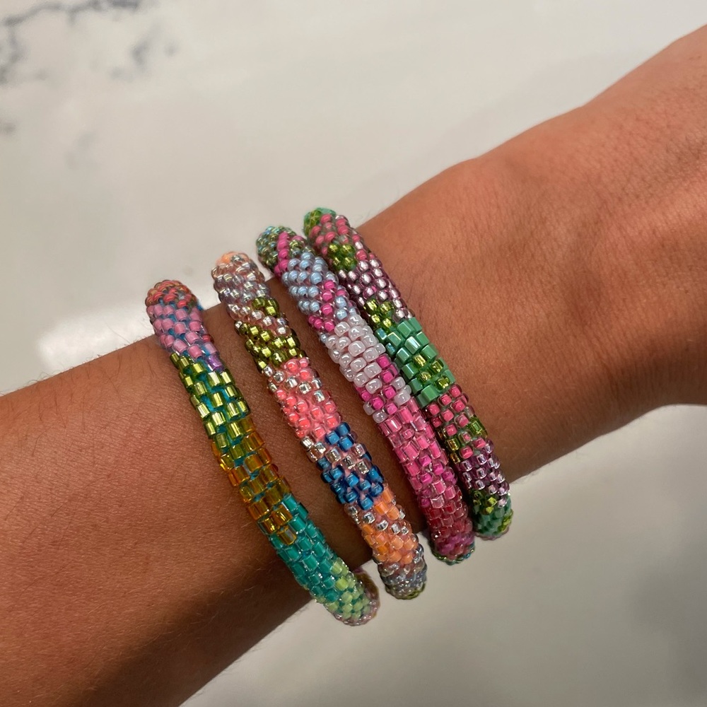 Multi-color Nepal beaded bracelets